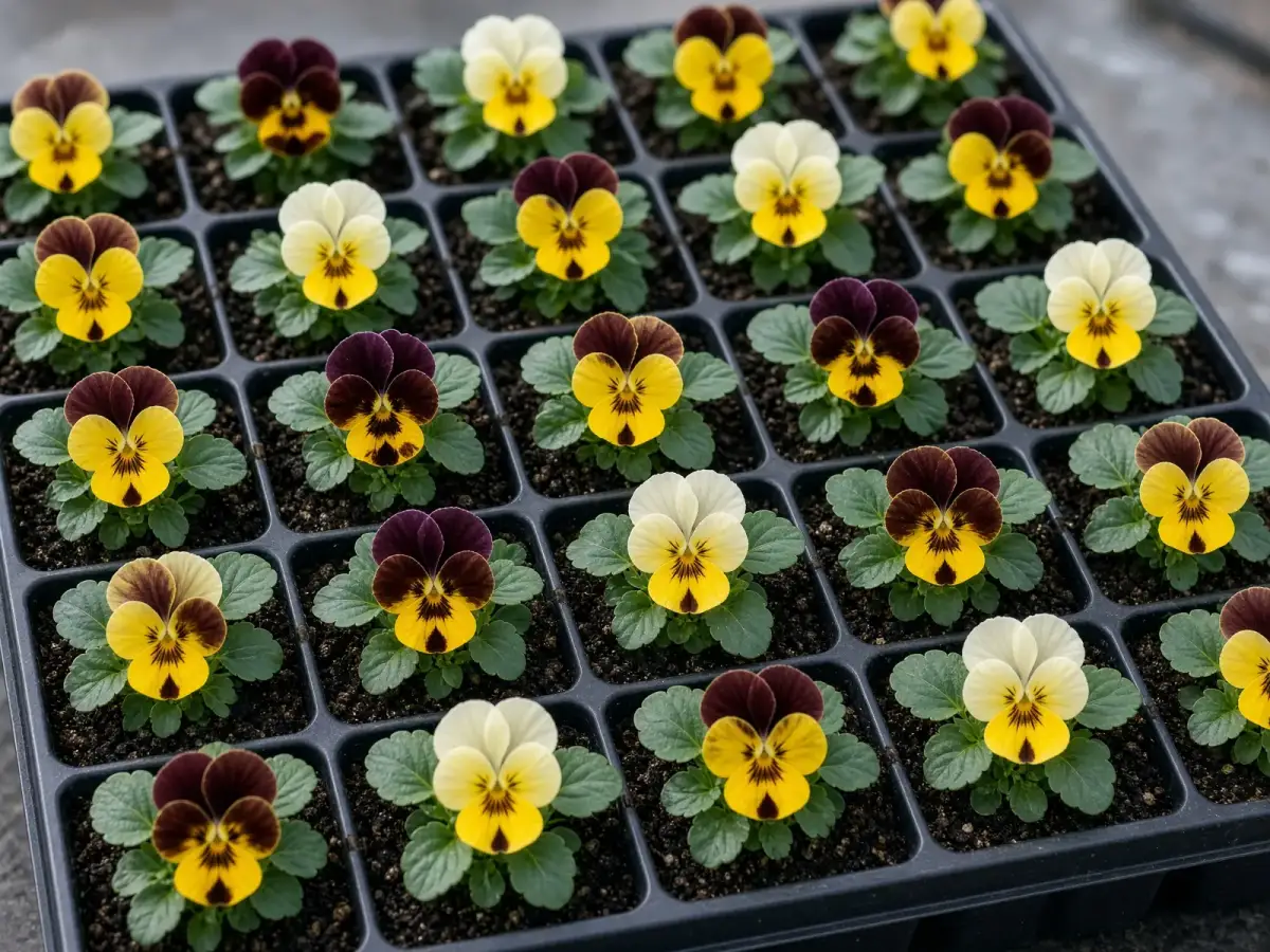 Pansy seedling tray